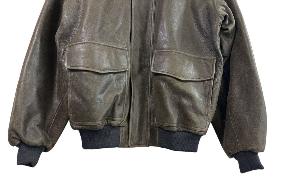LL Bean Goatskin Leather A-2 Style Bomber Flight Vintage Jacket M - Picture 8 of 16